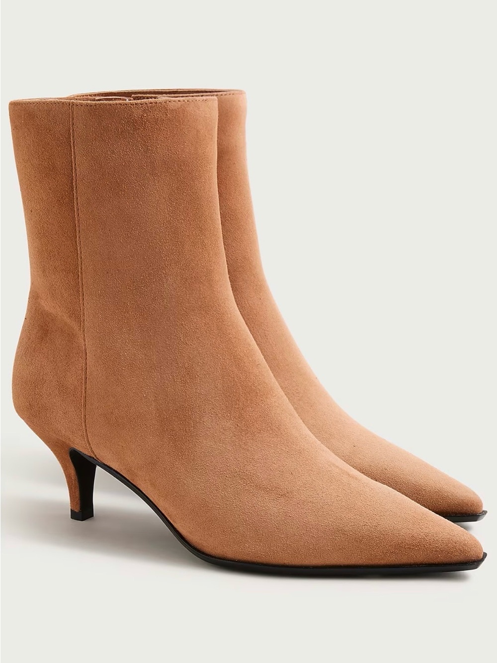 J Crew Suede Pointed-Toe Ankle Boots in Tan